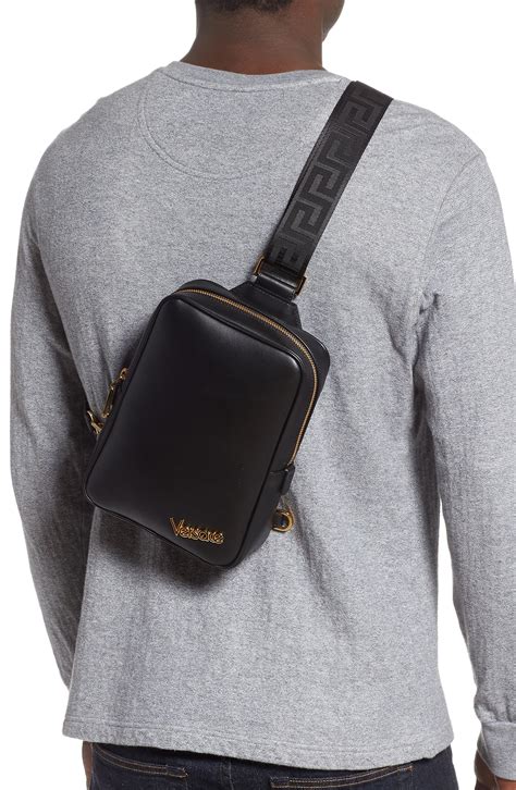 versace jeans shoulder bag mens|versace one shoulder sling bag.